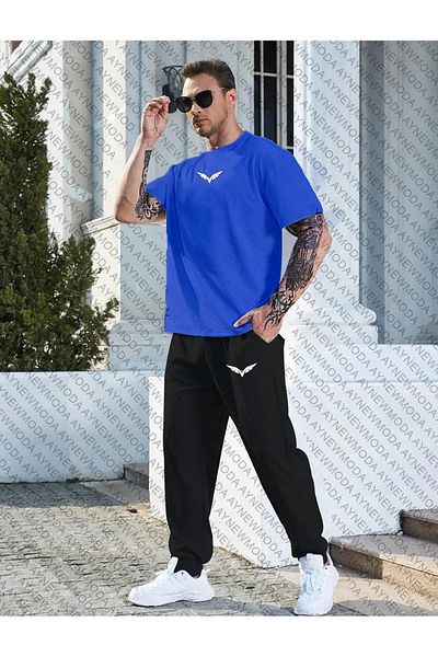 aynewmoda Unisex Eagle Printed T-shirt and Sweatpants Set