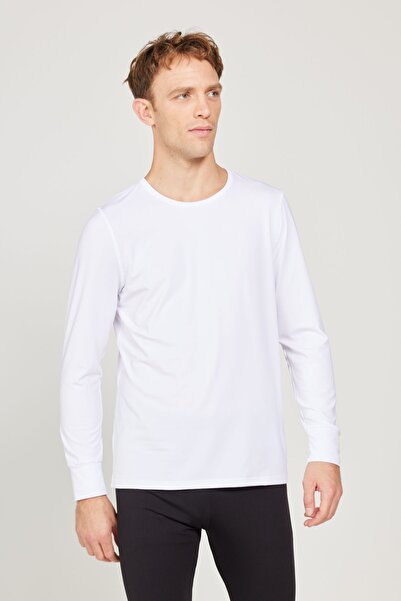 AC&Co / Altınyıldız Classics Ανδρικό αναπνεύσιμο θερμικό λευκό κανονική εφαρμογή, ελαστικό εσώρουχο κανονικής κοπής
