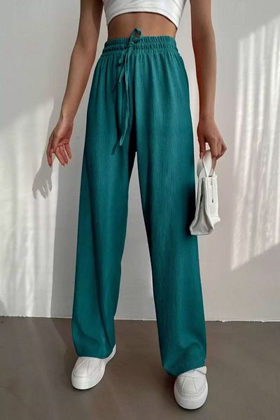 MILANOFOX Pantaloni Seersucker din țesătură flexibilă, cu șireturi, cu talie elastică
