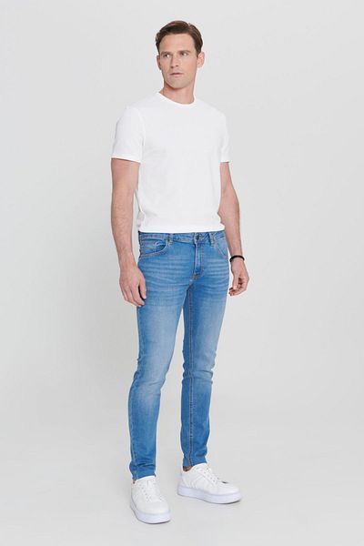 AC&Co / Altınyıldız Classics Világoskék Extra Slim Fit - Flexibilis Rıss Cotton férfi farmer farmer