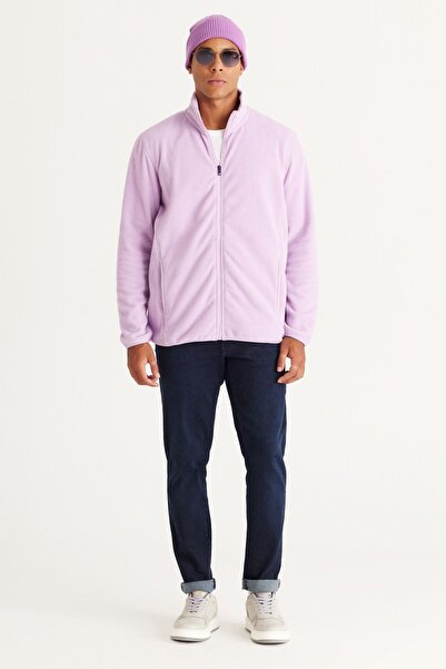 AC&Co / Altınyıldız Classics Чоловічий фіолетовий антипілінговий непильний стандартний крій прямий комір світшот полярна куртка