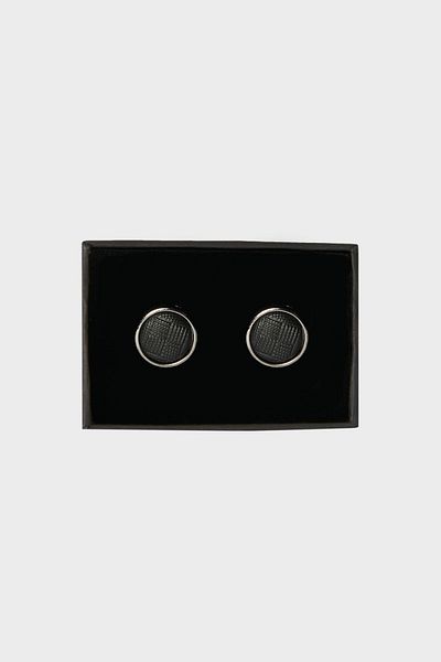 ALTINYILDIZ CLASSICS Schwarz-grauer Herren-Manschettenknopf aus Metall mit spezieller Geschenkbox