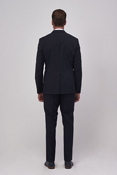 ALTINYILDIZ CLASSICS Férfi sötétkék gyapjú, karcsúsított, víz- és foltálló nano öltöny