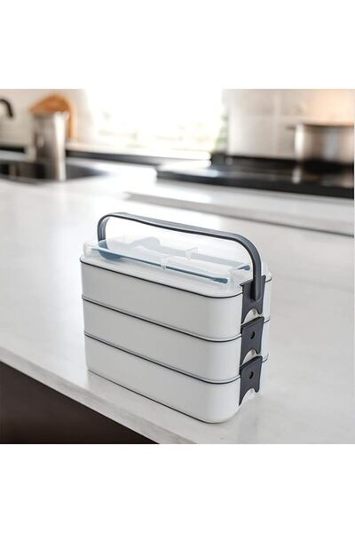 Gondol Plastik Layer Kat Kat 3 Katlı Beslenme Kutusu Diyet Beslenme Kutusu Ça...