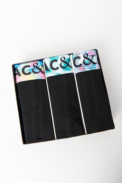 AC&Co / Altınyıldız Classics Ανδρική Μαύρη Συσκευασία με 3 Βαμβακερά εύκαμπτα μποξεράκια με ειδική συσκευασία δώρου