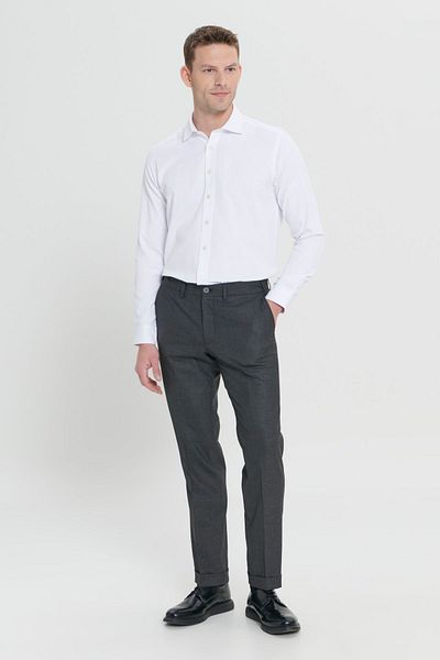 ALTINYILDIZ CLASSICS Black Comfort Fit Men's Trousers - Relaxed Fit, Side Pockets and Elastic Waist