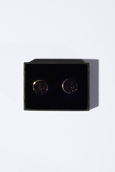 ALTINYILDIZ CLASSICS Herren-Manschettenknopf aus schwarzem Metall mit spezieller Geschenkbox
