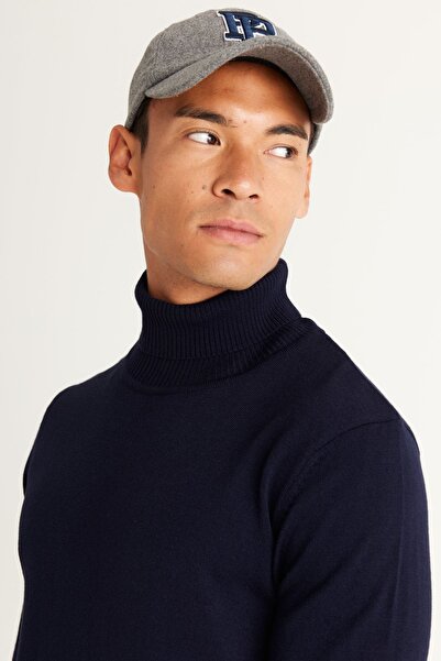 ALTINYILDIZ CLASSICS Erkek Lacivert Standart Fit Normal Kesim Tüylenme Yapmayan Tam Balıkçı Yaka Triko Kazak