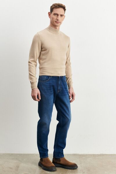 ALTINYILDIZ CLASSICS Мъжки сини удобни джинси със свободна кройка от 100% памук и дънки