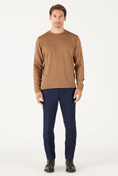 AC&Co / Altınyıldız Classics Men&#39;s Mink Standard Fit Normal Cut Warm Crew Neck Knitwear Sweater