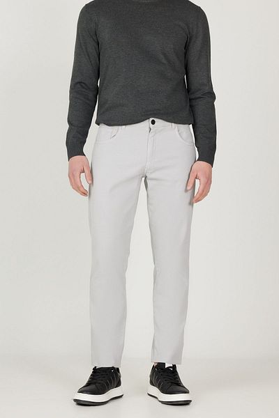 ALTINYILDIZ CLASSICS Men's Comfort Fit - Relaxed Fit 5 Pocket Dobby Cotton Trousers