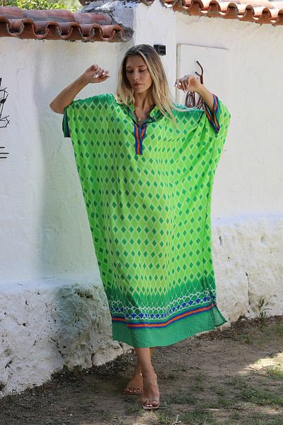 Chiccy Pistachio Green Wide Cut - Curious Collar and Bat Sleeve Casual Dress