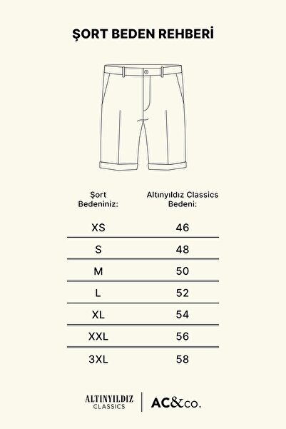 AC&Co / Altınyıldız Classics Pánske šortky s úzkym strihom, úzkym strihom, 100 % bavlna, ležérne chino šortky
