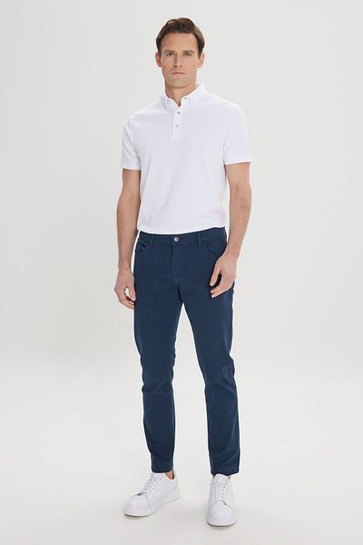 AC&Co / Altınyıldız Classics Ανδρικό παντελόνι Chino από βαμβακερό καμβά με 5 τσέπες με λεπτή εφαρμογή - Ευέλικτο