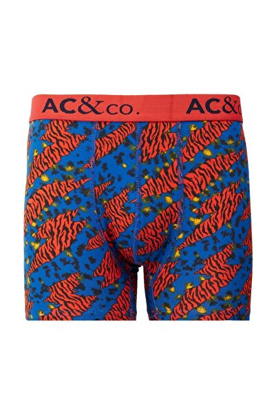 AC&Co / Altınyıldız Classics Чоловічий преміум бавовняний темно-синій-цегляний еластичний малюнок 3-х боксерів (весільний набір) Набір весільного приданого