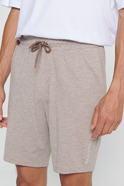 AC&Co / Altınyıldız Classics Men's Brown Melange - Comfortable Cotton Regular Fit Shorts