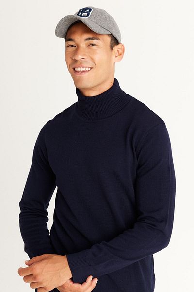 ALTINYILDIZ CLASSICS Πλεκτό πουλόβερ ανδρικό Navy Blue Full Turtlene - Non-Pilling Pnitwear