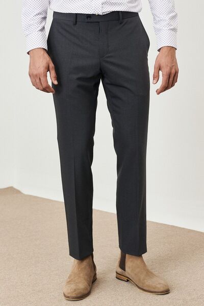 ALTINYILDIZ CLASSICS Men's Dark Gray Slim Fit Slim Fit Mono Collar Checked Suit