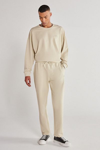 AC&Co / Altınyıldız Classics Unisex μπεζ κανονική εφαρμογή, ελαστικό βαμβακερό παντελόνι με τσέπες