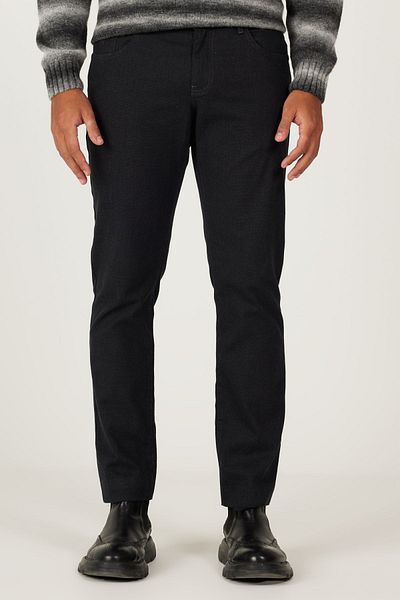 ALTINYILDIZ CLASSICS Men's Anthracite 5-Pocket Slim-Fit Slim-Fit Patterned Flexible Trousers