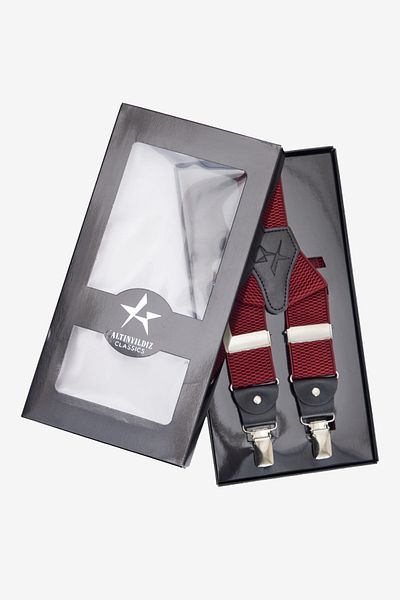 ALTINYILDIZ CLASSICS Ανδρικό λουράκι παντελονιού Claret Red - Ειδικό κουτί δώρου
