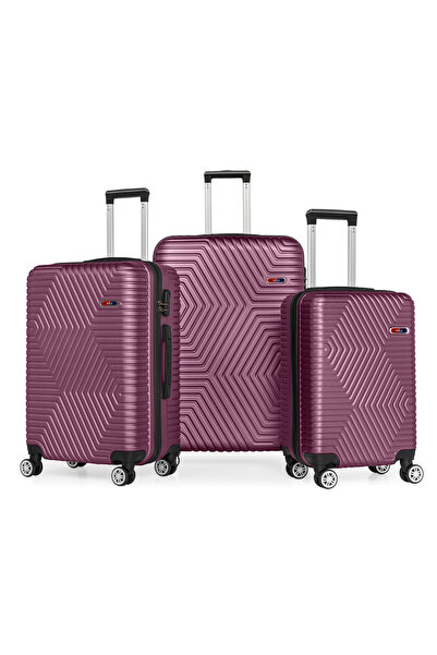 G&D Polo Suitcase Ekonomik Mürdüm Rengi Valiz - Büyük, Orta, Küçük - 600.09