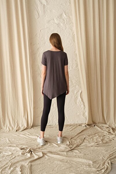 SARE ERKMEN Gray Asymmetrical Long T-Shirt - Single Piece
