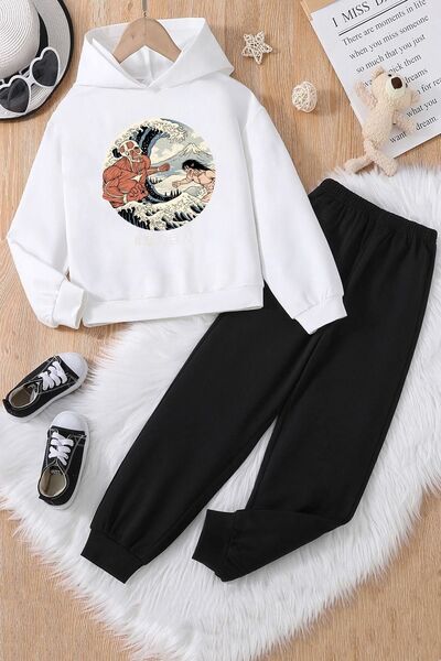 trendypassion طقم بدلة رياضية للأطفال كاناجاوا أوكي نامي أورا