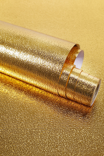 MOBEE Yapışkanlı Gold Mutfak Tezgah Folyosu, Su Geçirmez, Şık Kaplama, 1m x 40cm