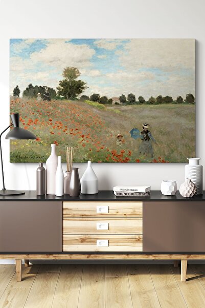 TabloShop Claude Monet - Gelincikler (POPPY FİELD) Tablosu - Estetik Duvar Dekoru