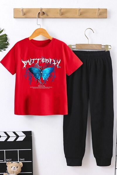 trendypassion Детски комплект от спортен екип с горна и долна част в син цвят...