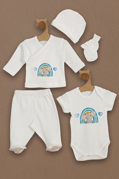 Homamia Set of 5 Little Elephant 100% Organic Hospital Exit