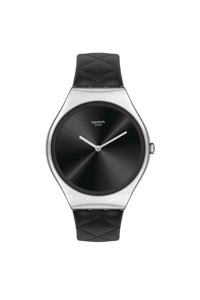 Swatch Black Quilted Wristwatch Syxs136