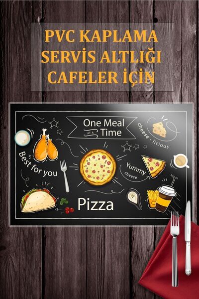 Taranist 50 Adet Cafelere Özel Pvc Kaplama Silinebilir Amerikan Servis Takımı...