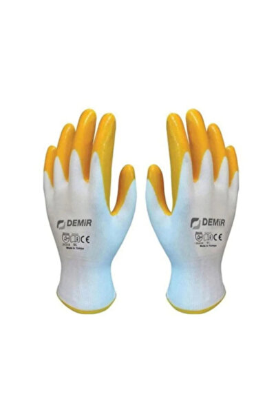 Demir 48 Çift İş Eldiveni Otomotiv Montaj Tarım Sanayi İnşaat Nitril Eldiven (10 Numara)
