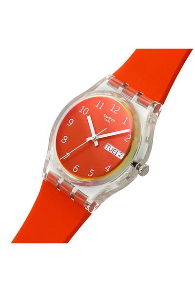 Swatch Orange Red Women's Away Wristwatch - Ge722