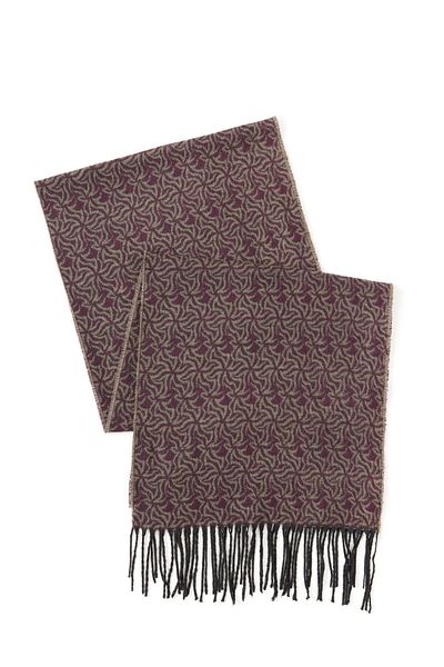 AC&Co / Altınyıldız Classics Eșarfă cu model Burgundy-kaki pentru bărbați