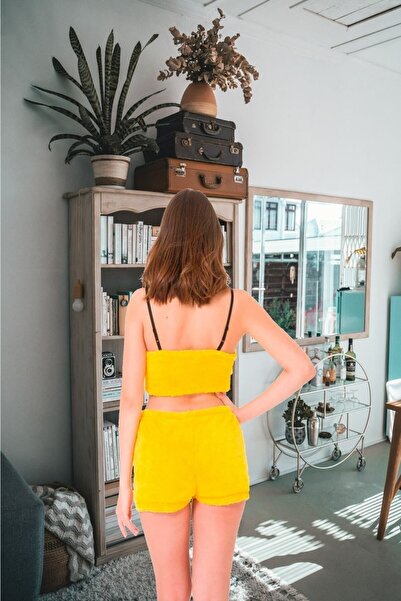 Sweets Collection Welsoft Peluş Ayarlanabilir Askılı Ikili Pijama Büstiyer Takım