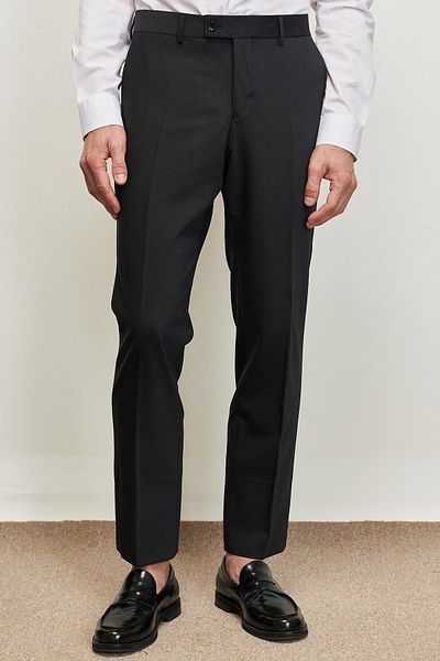 ALTINYILDIZ CLASSICS Ανδρικό κοστούμι από ανθρακί Slim Fit Slim Fit Μονό γιακά καρό μάλλινο κοστούμι
