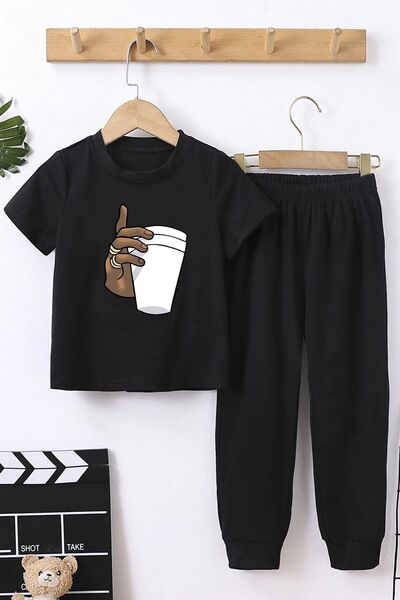 trendypassion Παιδική φόρμα Tupac Coffee Bottom - Top