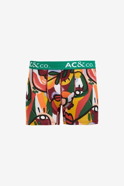 AC&Co / Altınyıldız Classics Férfi prémium pamut fekete-zöld mintás, rugalmas 3 részes boxer csomag (vőlegény csomag) hozománykészlet