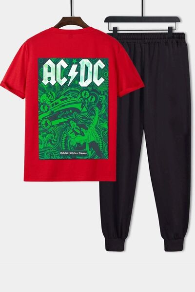 trendypassion Unisex Comfortable Design - Σετ φόρμας 2 τεμαχίων με στάμπα Acdc