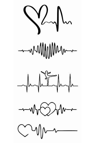 Queentrend Trendonline Kalp Ritmi Geçici Vücut Dövmesi