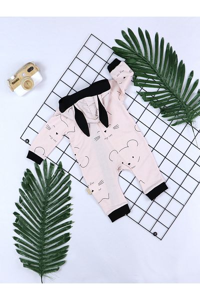 Nehad Bebe Baby Girl Rompers - Zippered and Hooded