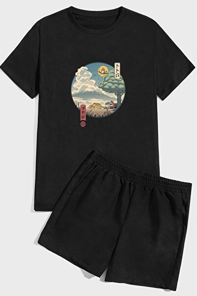 trendypassion Set pantaloni scurti confortabili cu imprimeu Ukiyo e - Vecinul