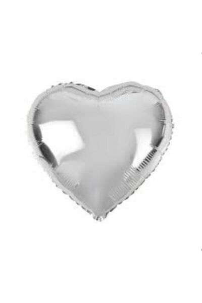 TRADETEK %100 Saf Helyumlu 18 Inc Metalik Kalpli Folyo Balon. Gümüş