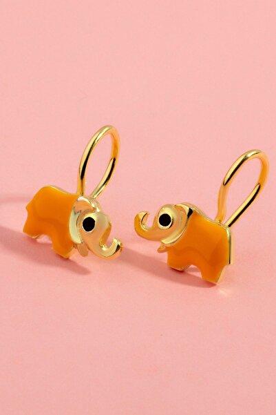 Else Silver 925 Ayar Gümüş Mineli Şans Fili Çocuk Küpesi