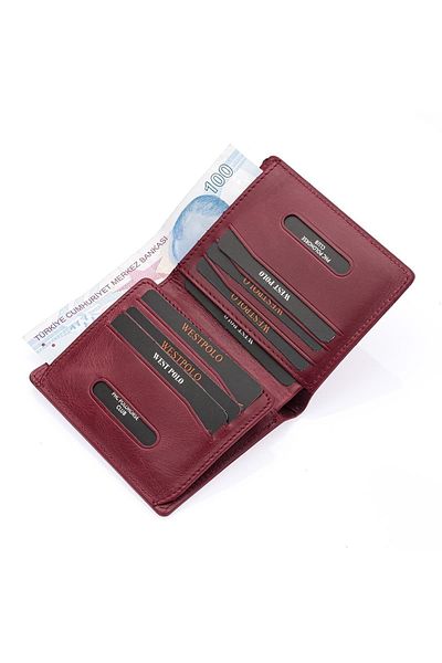 Westpolo West Polo Real Antique Leather Unisex Wallet Card Holder