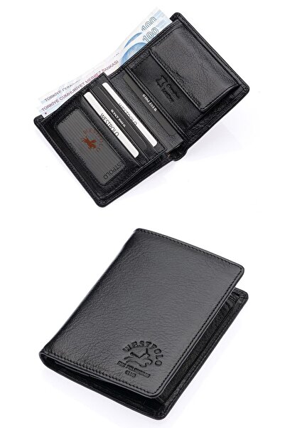Westpolo Erkek Hakiki Deri Bozuk Para Bölmeli Cüzdan