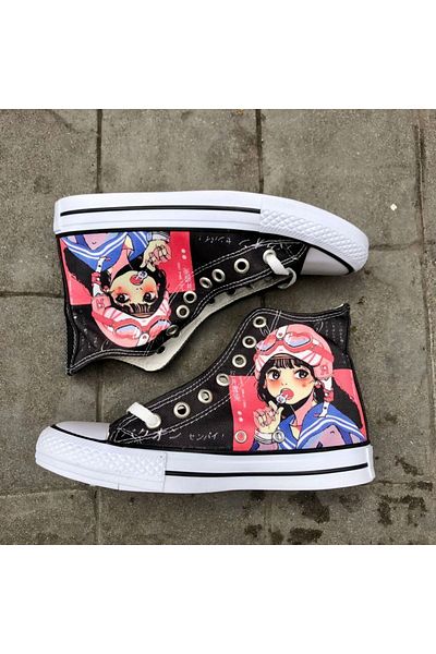 Köstebek Πολύχρωμα - Anime Lollipop Girl Long Canvas Shoes